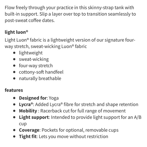 Lululemon Power Pose Tank *Light Support For A/B Cup Chirasu Black White Size 6 - Picture 7 of 8